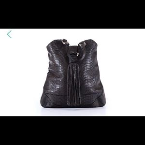 Python skin shoulder bag
